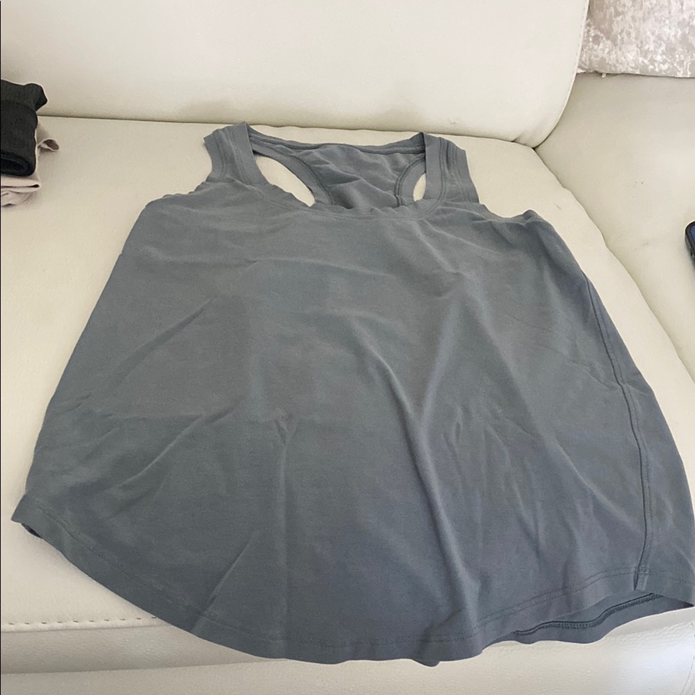 Lululemon Athletica bluish Gray Cut Out Tank Top Like New